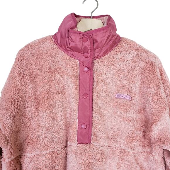 Spyder Womens L Cozy Quarter Snap Pullover in Misty Rose NEW - Picture 4 of 12